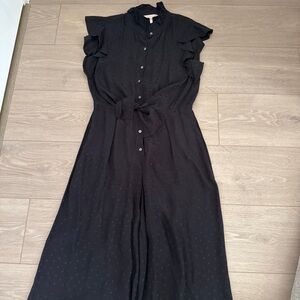 Rebecca Taylor Black Ruffled Jumpsuit